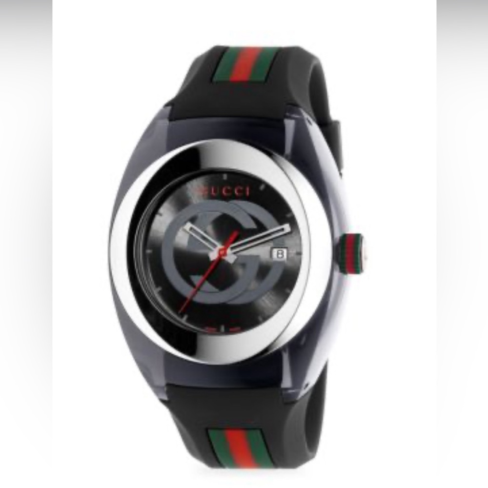 Gucci 36MM Stainless Steel Rubber-Strap Watch